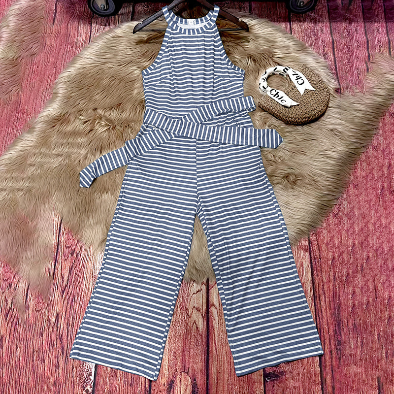 Striped Wide-Leg Jumpsuit - US Only