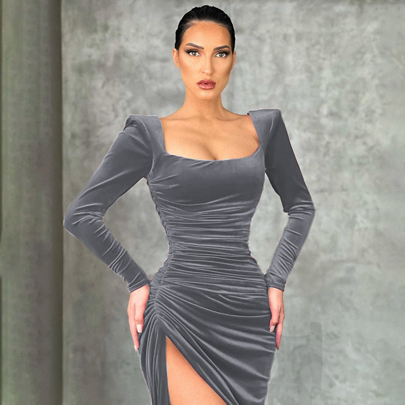 High-End Babes Long Split-Thigh Dress