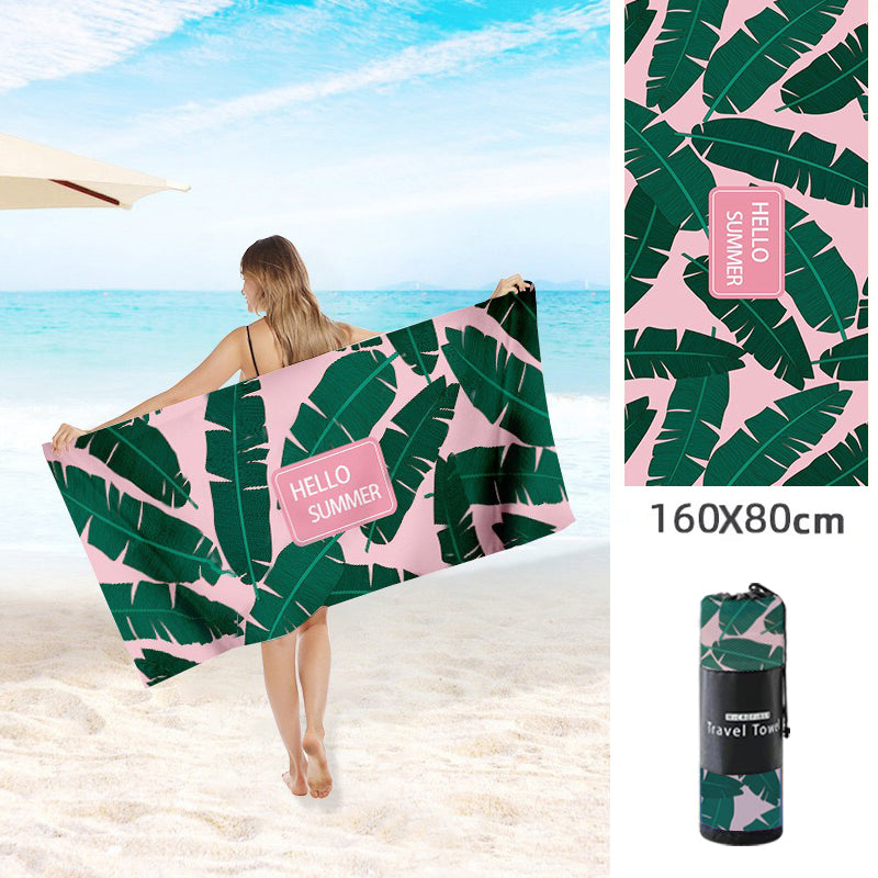 Printed Beach Towel - Microfibre Double-Sided Fleece Beach Towel