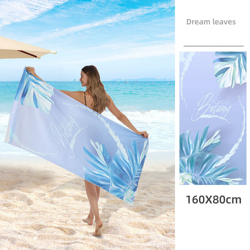 Printed Beach Towel - Microfibre Double-Sided Fleece Beach Towel