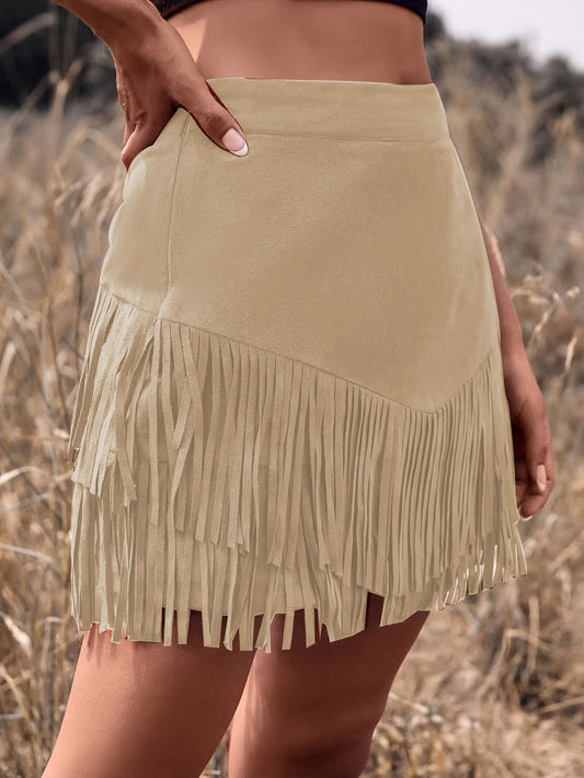 Fringe High-Waist Tassels Bodycon Skirt