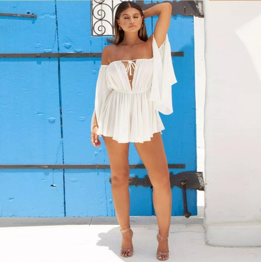 Tube-Top Casual High-Waist Mini Dress