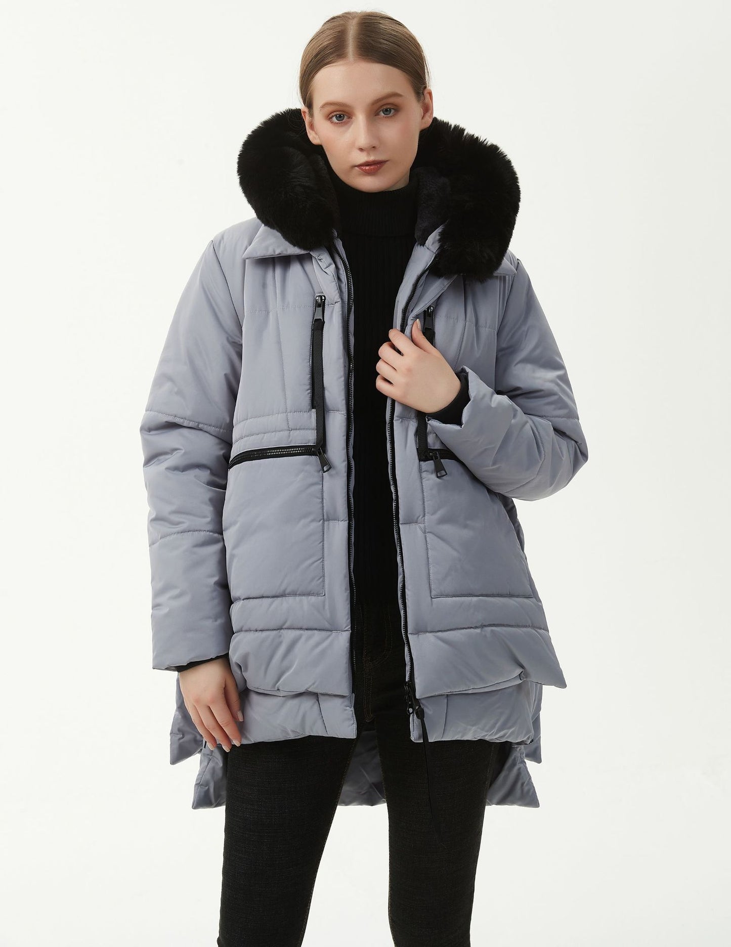 Women's Casual Hooded Middle Long Cotton-padded Coat