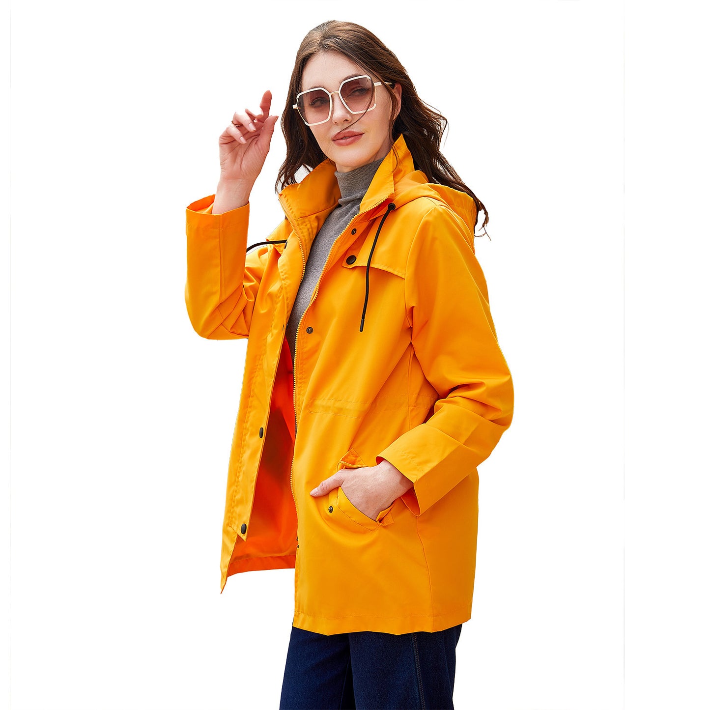 Women's Mid-Length Hooded Coat