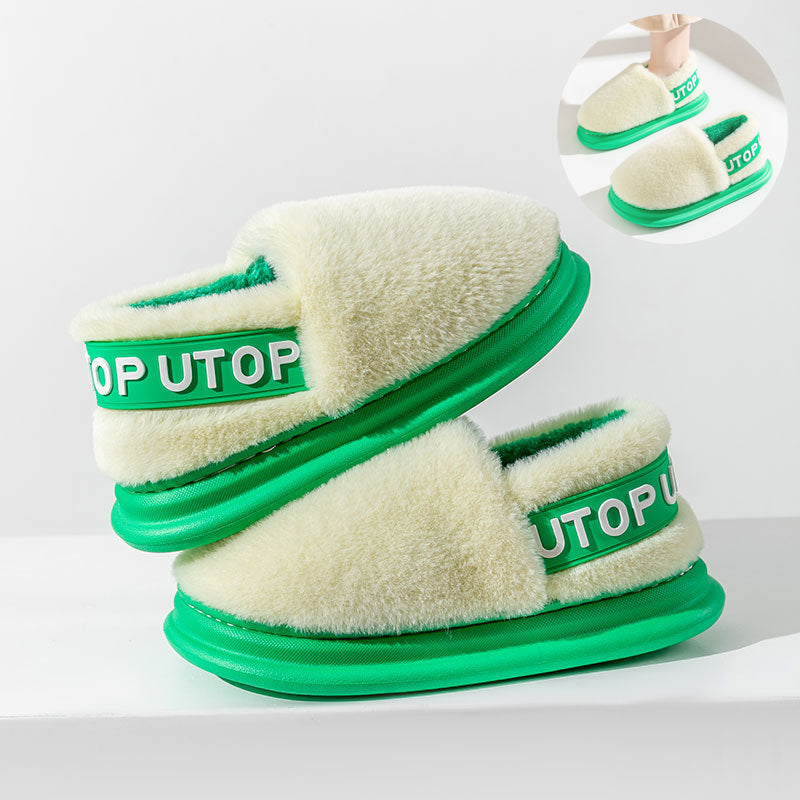 Thick-Sole Plush Slippers