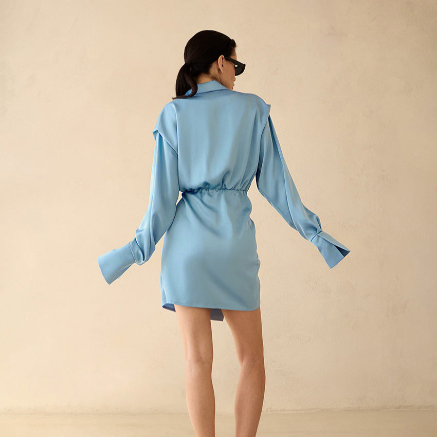 Trending Slim-Fit Long-Sleeve Short Dress