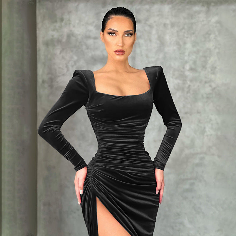 High-End Babes Long Split-Thigh Dress