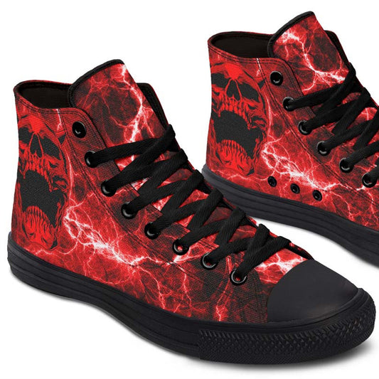 High-Top Colour Gradient Print Canvas Shoes