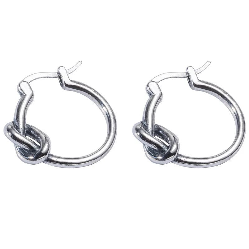 Women's Character Knot Twist Hoop Earrings