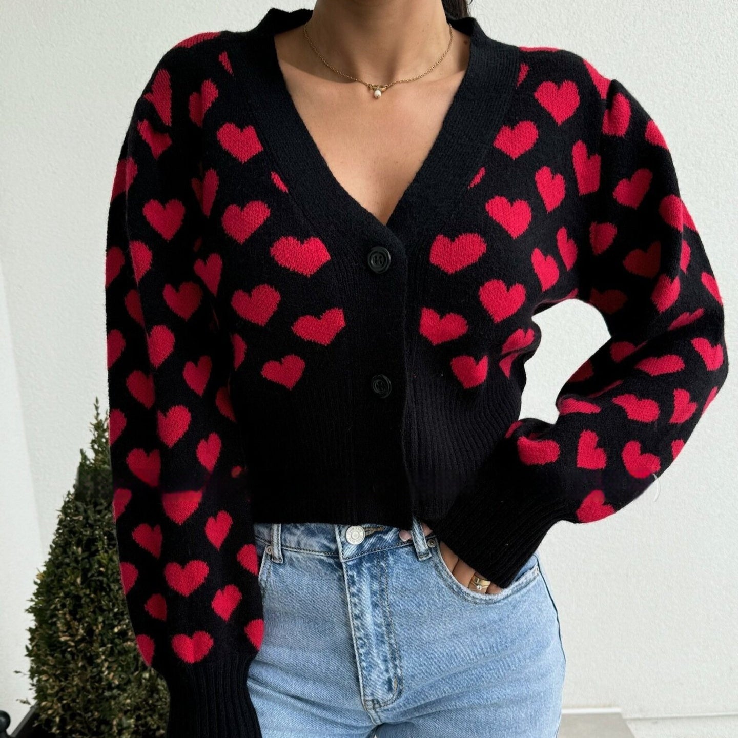 Loose Casual Love Sweater Cardigan