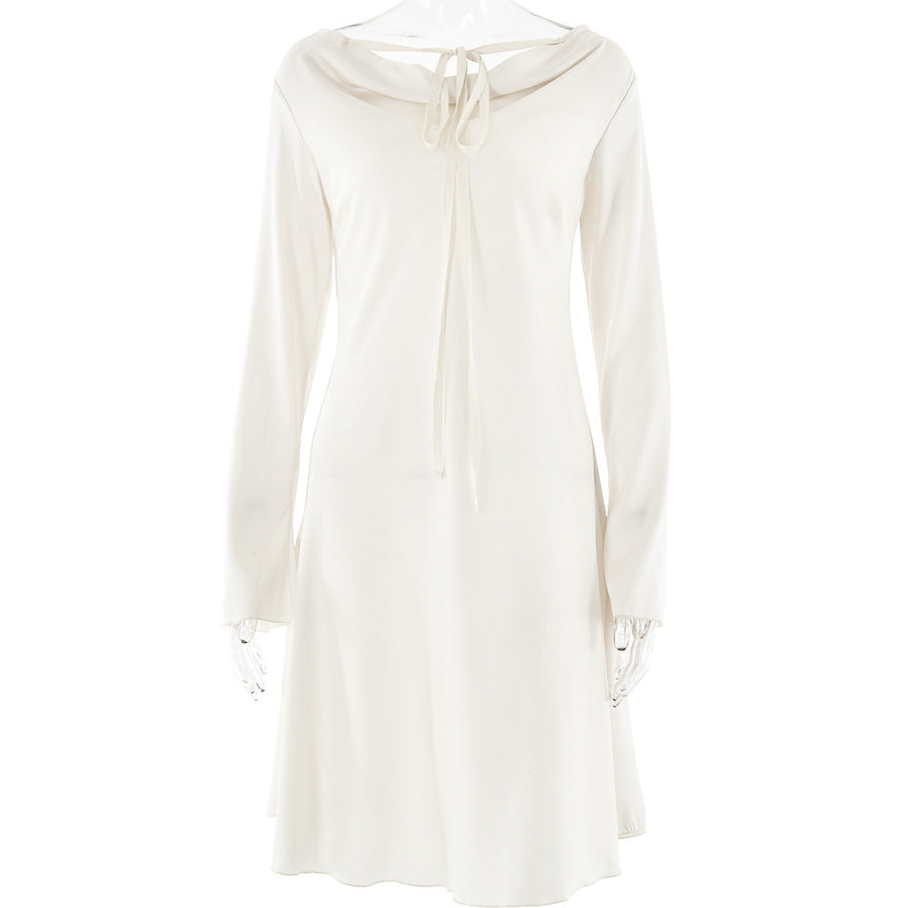 Round-Neck Long-Sleeve Dress