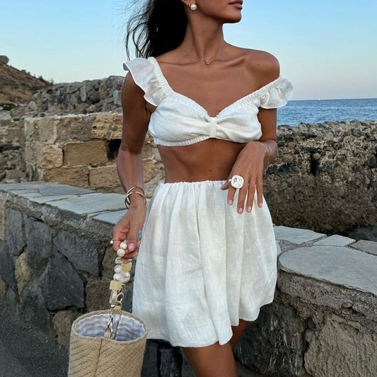 Sleeveless Cami High-Waist Mini Skirt Outfit