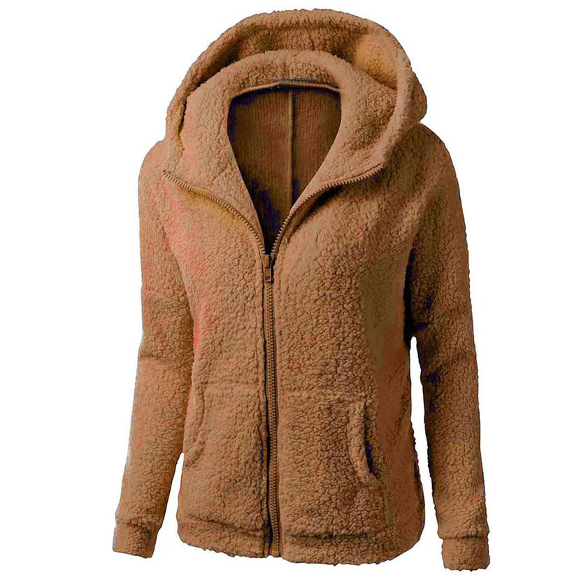 Women's Short Sweatshirt Fleece Jacket