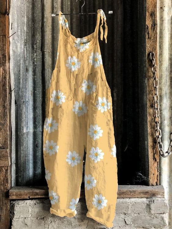 Sweet Little Print Retro Wide-leg Women's Jumpsuit