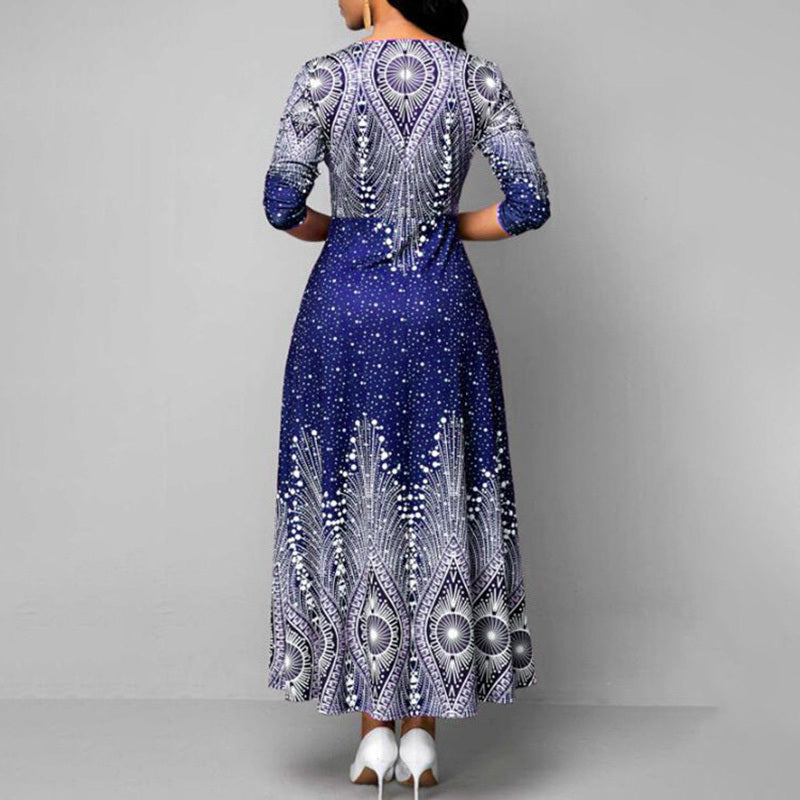 Plus-Size Elegant Slim-Fit Flowy Maxi Dress -  US Only