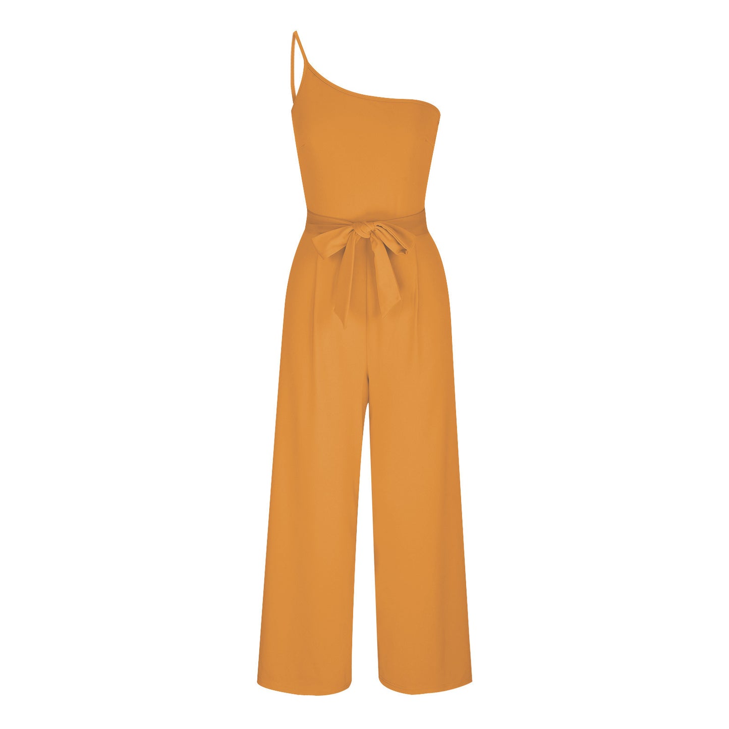 Women's Solid-Colour Lace-Up Jumpsuit