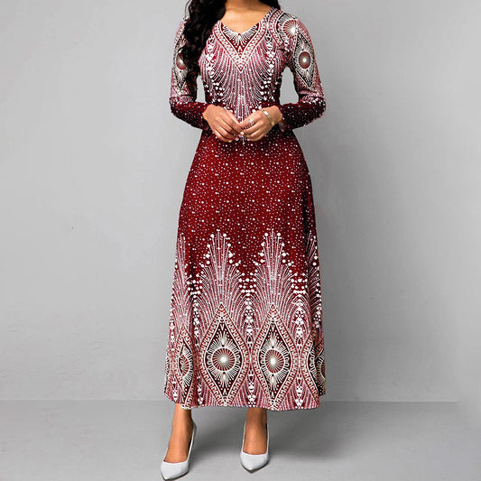 Plus-Size Elegant Slim-Fit Flowy Maxi Dress -  US Only