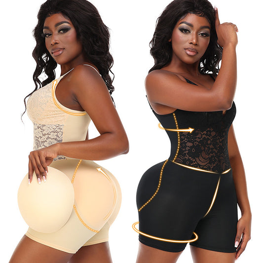 Hip-Shaping Lace Tight Braces Jumpsuit