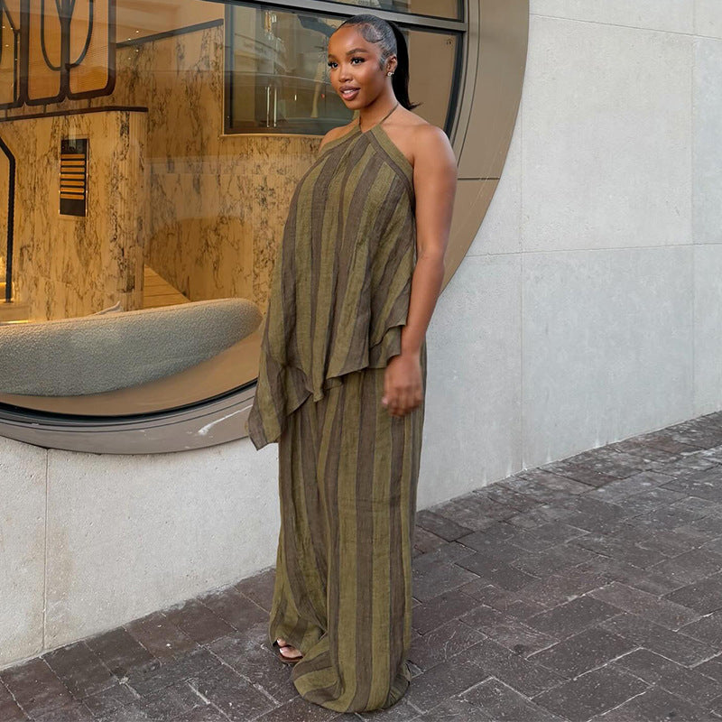 Asymmetrical Top & Wide-Leg Trousers Outfit