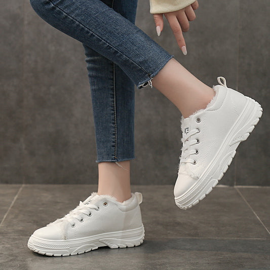 Winter Plus Velvet Cotton Women Canvas Shoes