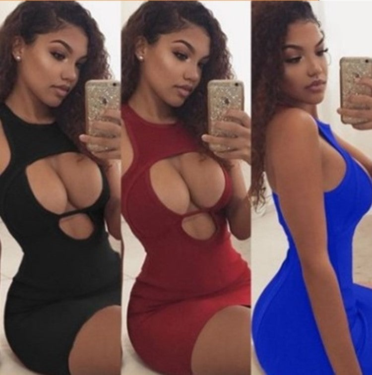 Summer Nightclub Solid-Colour Slim Dress