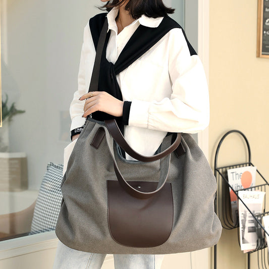 Trendy Portable Canvas Handbag For Women