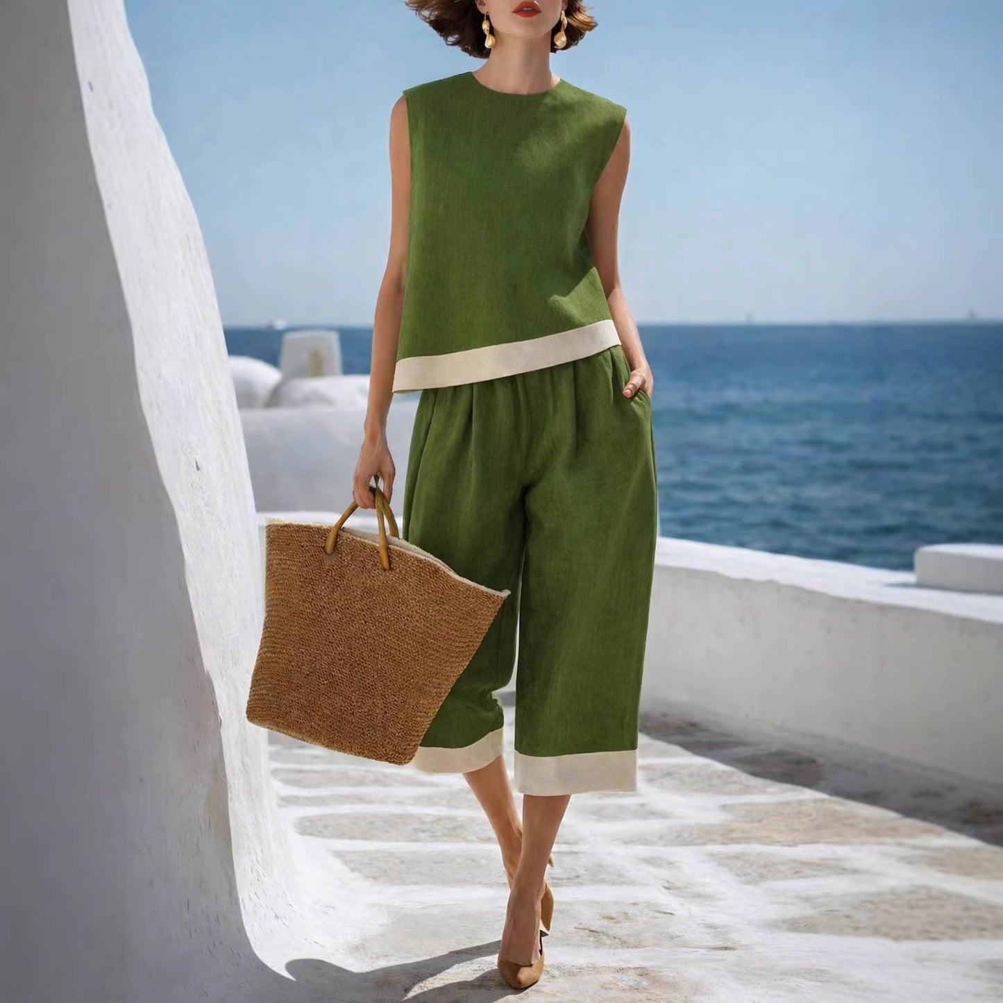 Casual Cotton-Linen Bohemian-Style Outfit