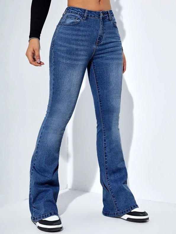 Women's Flared Slim-Fit Denim Trousers