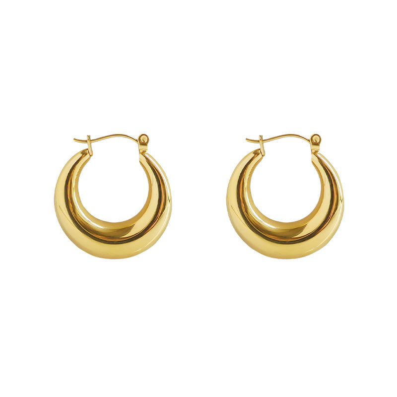 Non-Fading Gold-Plated Silver Hoop Earrings