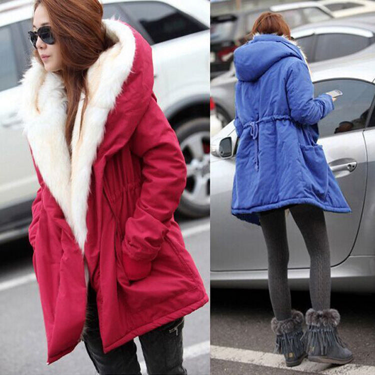 Slim-Fit Fur Collar Down Jacket For Women