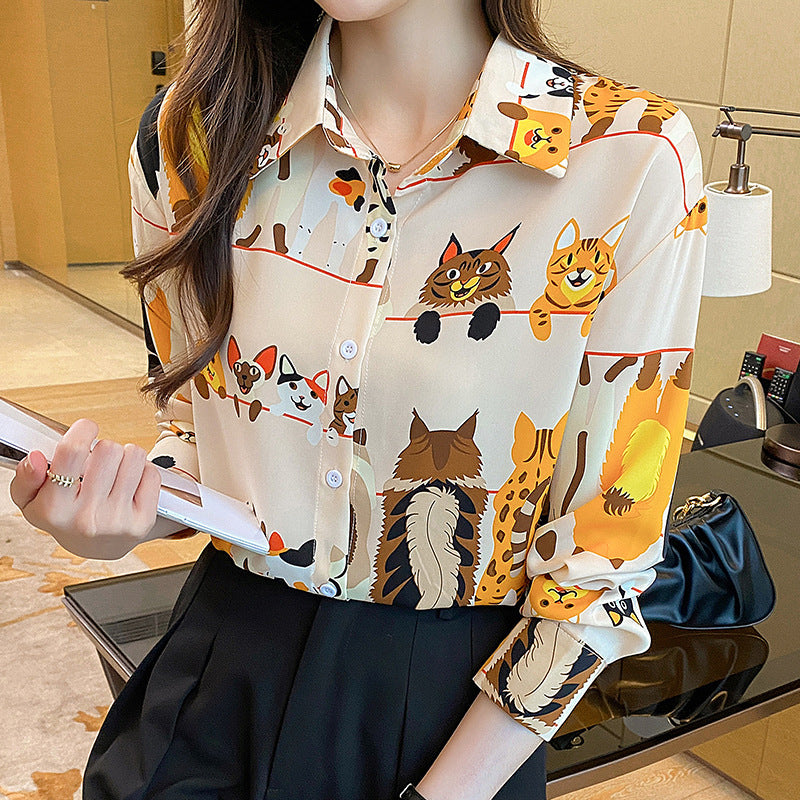 Long Sleeve Chiffon Women's Autumn Clothing Top