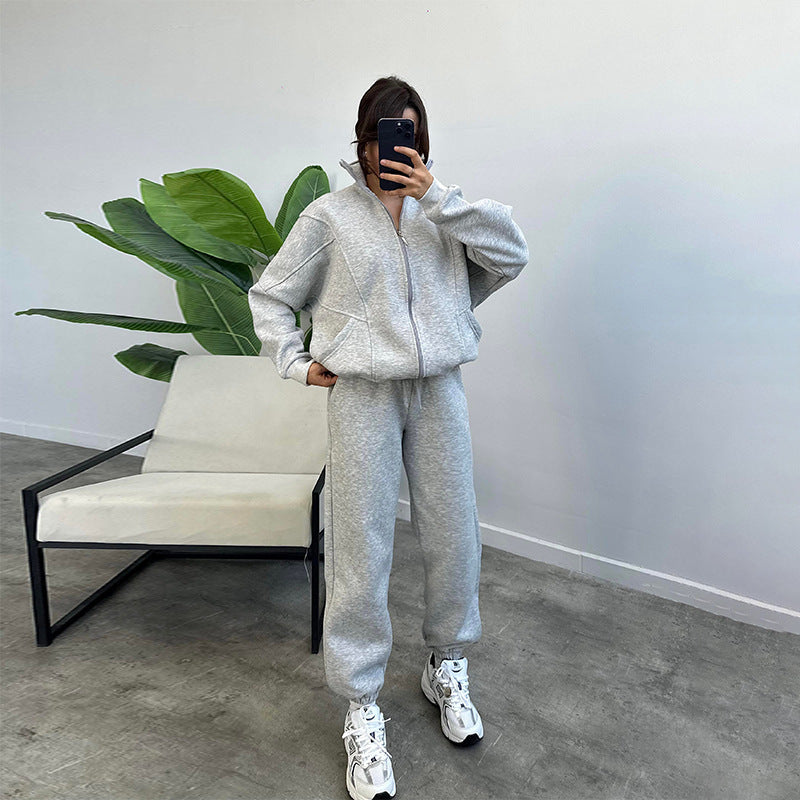 Stand-Up Collar Zipper Sports Outfit