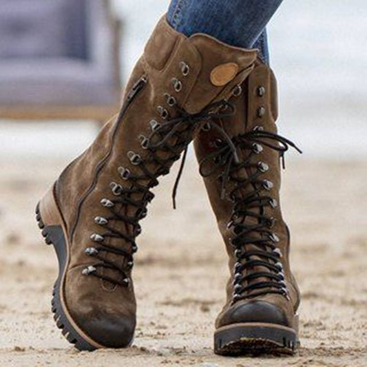 Lace-Up Vintage Platform Boots