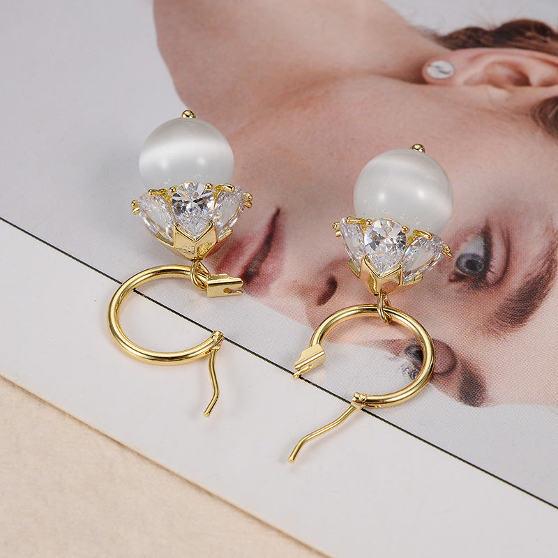 Women's Beaded Detail Hoop Earrings