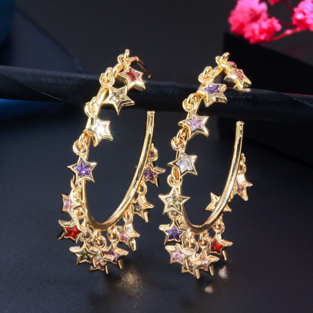 Ladies' Celebrity Tassel Hoop Earrings