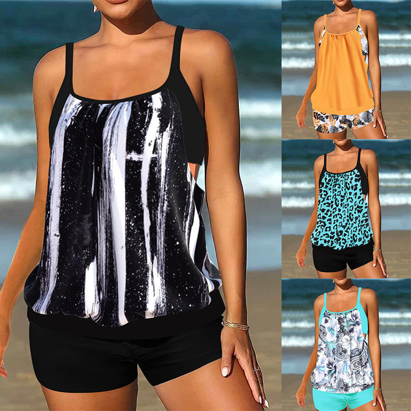 Printed Top & Shorts Swimsuit