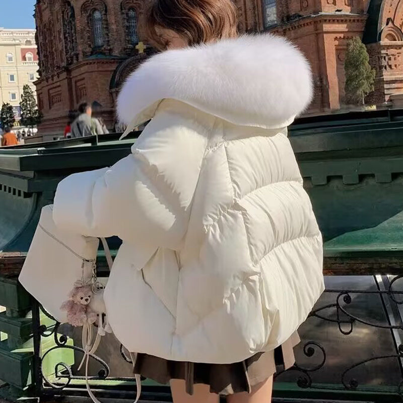 Women's Fur-Collar Cotton-Padded Short Winter Jacket