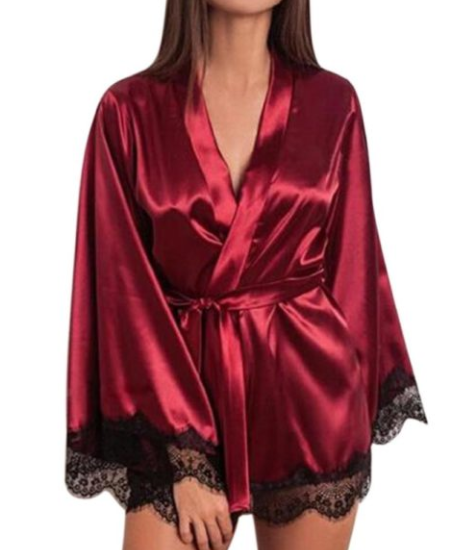 Ladies' Sexy Lingerie Silk Lace Nightdress Pyjamas