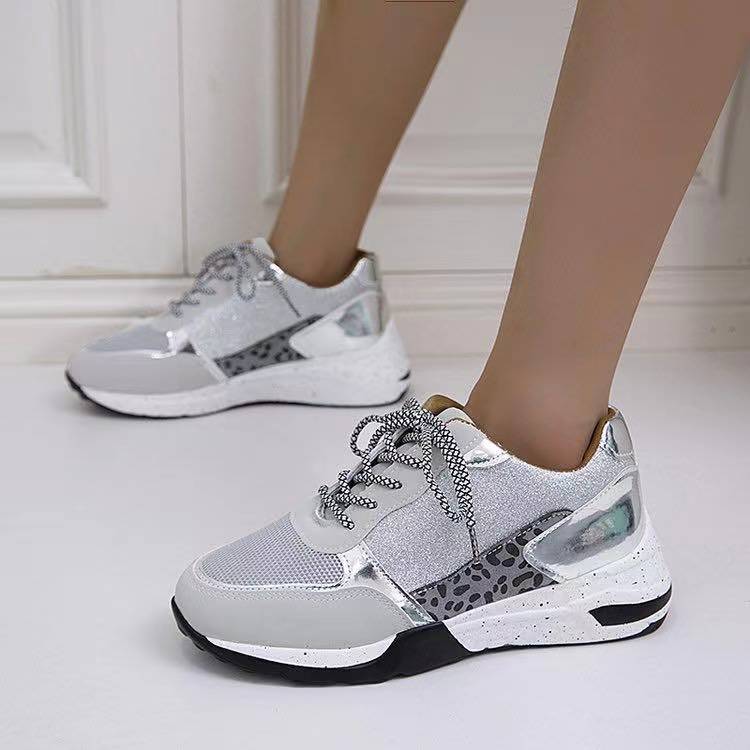 Wedge Flat Lace-Up Sneakers