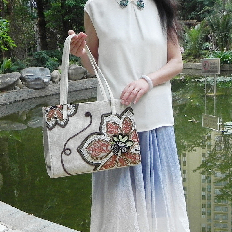 Embroidered Large-Capacity Handbag For Women