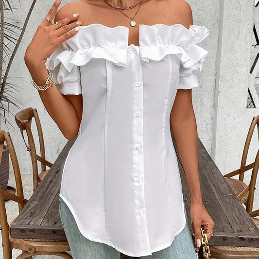 Off-Shoulder Ruffled Blouse