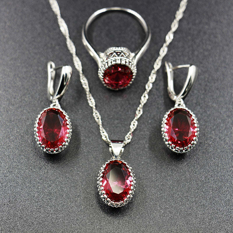 Women's Evening Jewellery Set - Earrings+Necklaces+Bracelets