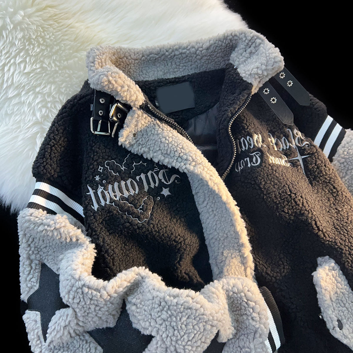 Little Fragrant Wind Lamb Baseball Jacket Women