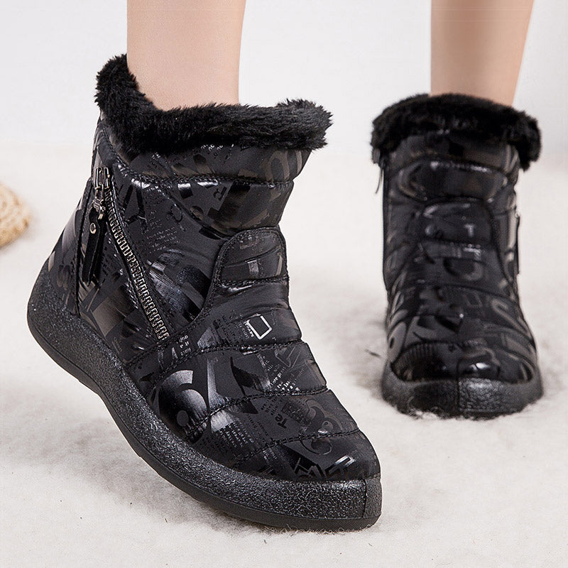 Letter Print Women's Winter Boots