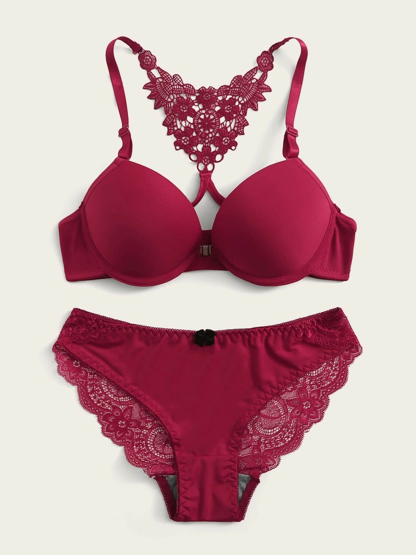 Women's Lingerie Push-up Set, Sexy Backless Front-closure Bra, No-trace Bra For Small Breasts, Youth Lingerie