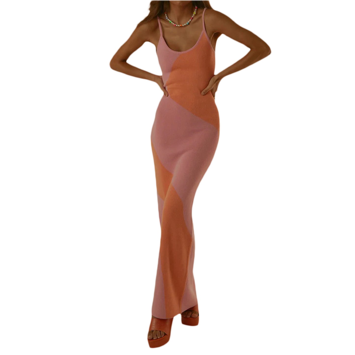 European & American Style Fashion Printing Slim-Fit Slimming Dress