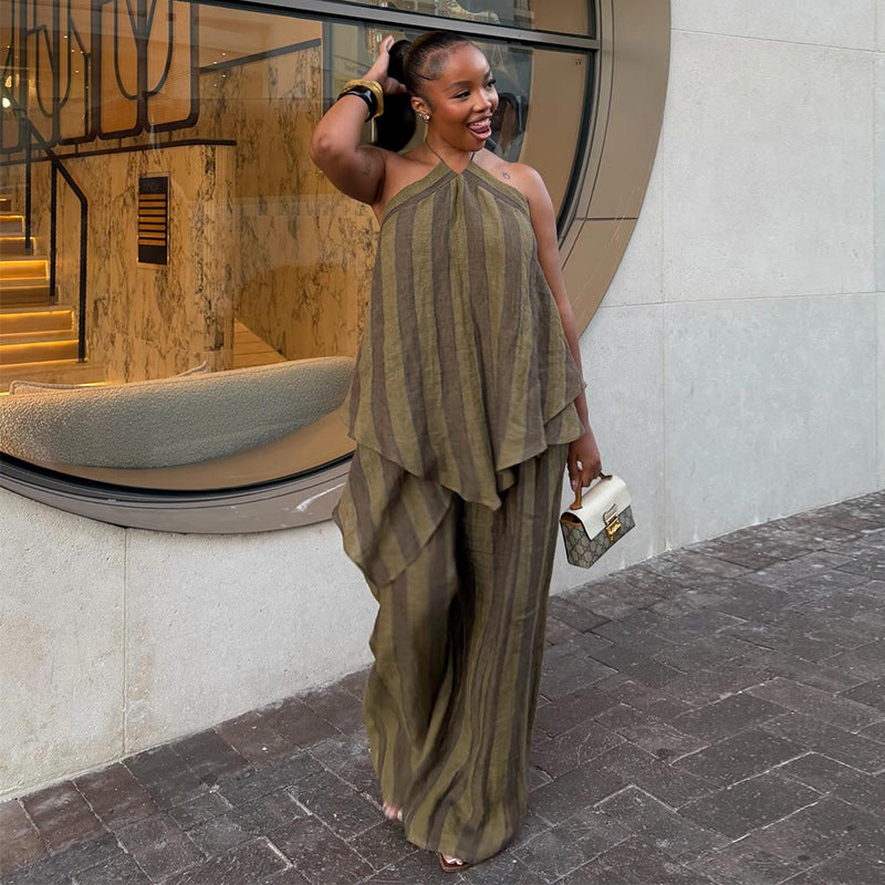 Asymmetrical Top & Wide-Leg Trousers Outfit