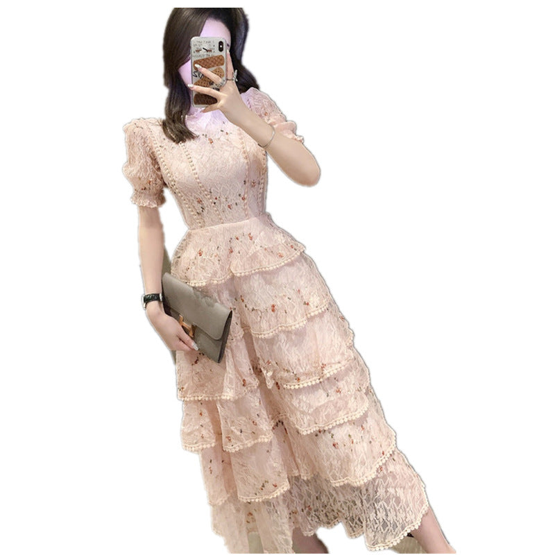 High-End Niche Embroidery Floral Lace Dress