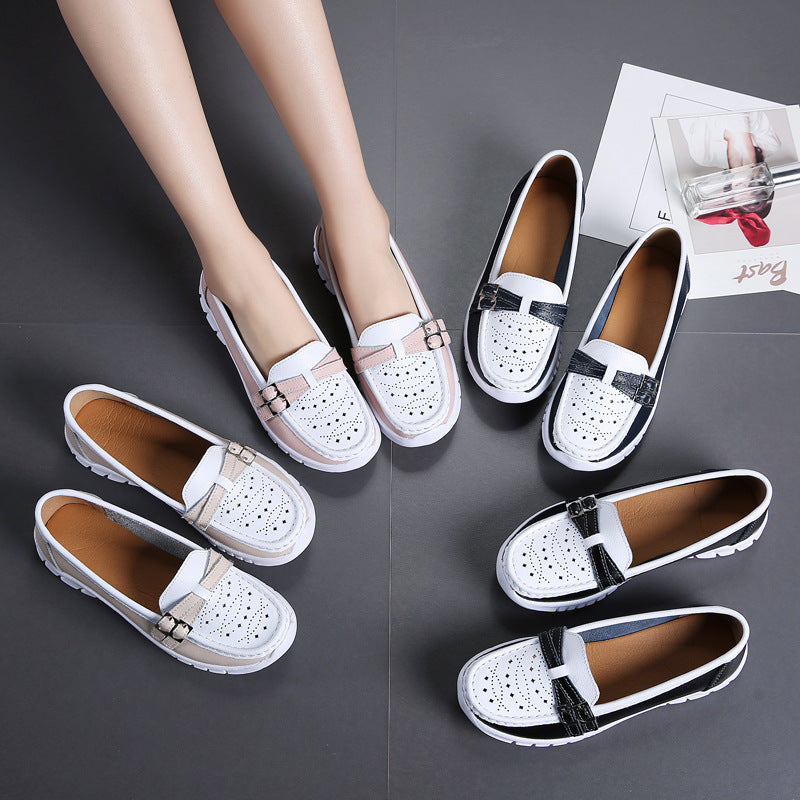 Simple Flat-Heel Slip-On Shoes For Women