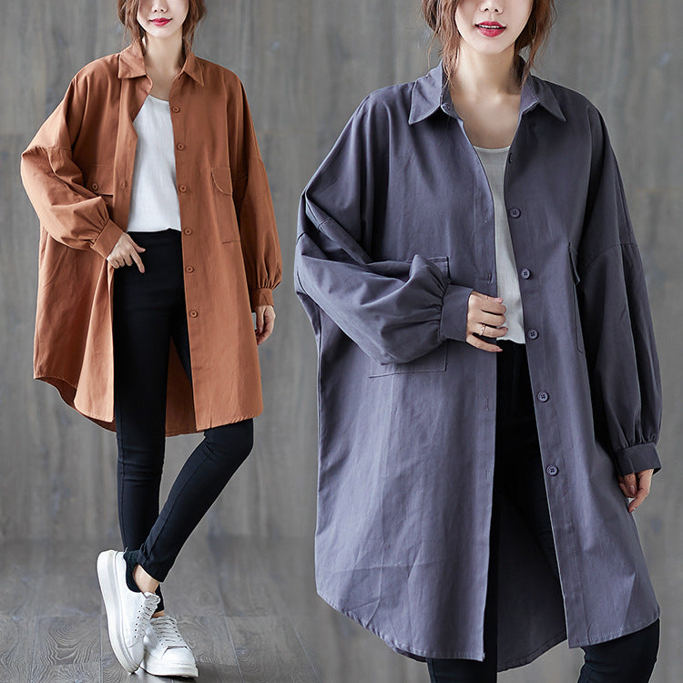 Women's Big-Pocket Windbreaker Cardigan/Shirt